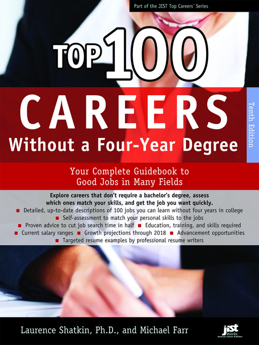 Title details for Top 100 Careers Without a Four-Year Degree, 10th Ed by Laurence Shatkin - Wait list